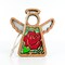 3.5" (H) Red Rose Ornament - Handcrafted in Texas - Mother's Angels® Christmas Angel Wings Figurine